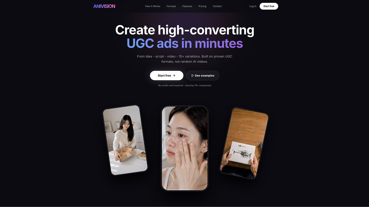 Anivision AI — Create high-converting UGC ads in minutes